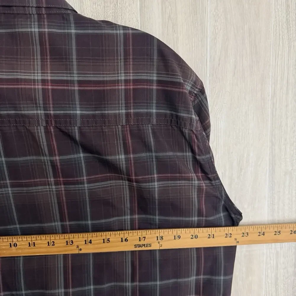 Kuhl Shirt Mens Large Plaid Brown Eluxur Button Up Short Sleeve Outdoor Hiking - Picture 13 of 13